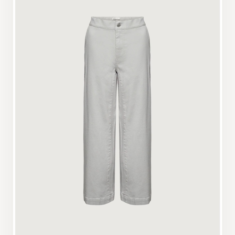 OAK + FORT BNWT Gray Wide Leg Twill Pants